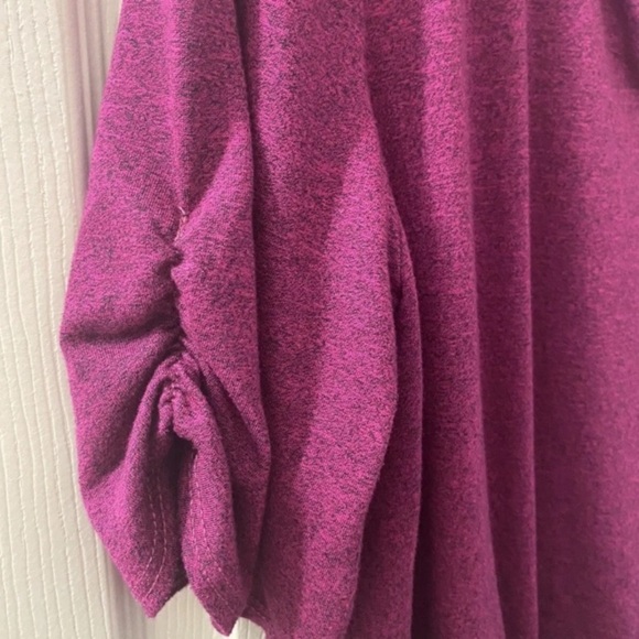 Apt. 9 Fuchsia scrunched sleeve & scrunched front tie ladies top blouse XXL. - Picture 10 of 10